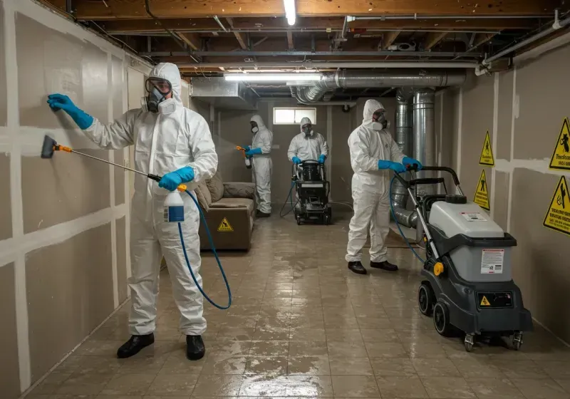 Basement Moisture Removal and Structural Drying process in Socorro Mission Number 1 Colonia, TX